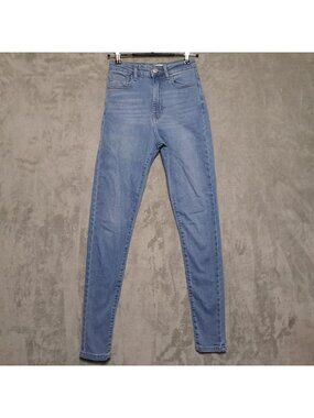 Forever 21 Size 24 Skinny Jeans Casual Blue High Waist Stretch Denim